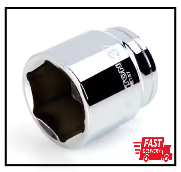 6 Point Socket 1/2 in. Drive x 37 mm Chrome Fit For Hex-Shaped Fastener Heads gallery