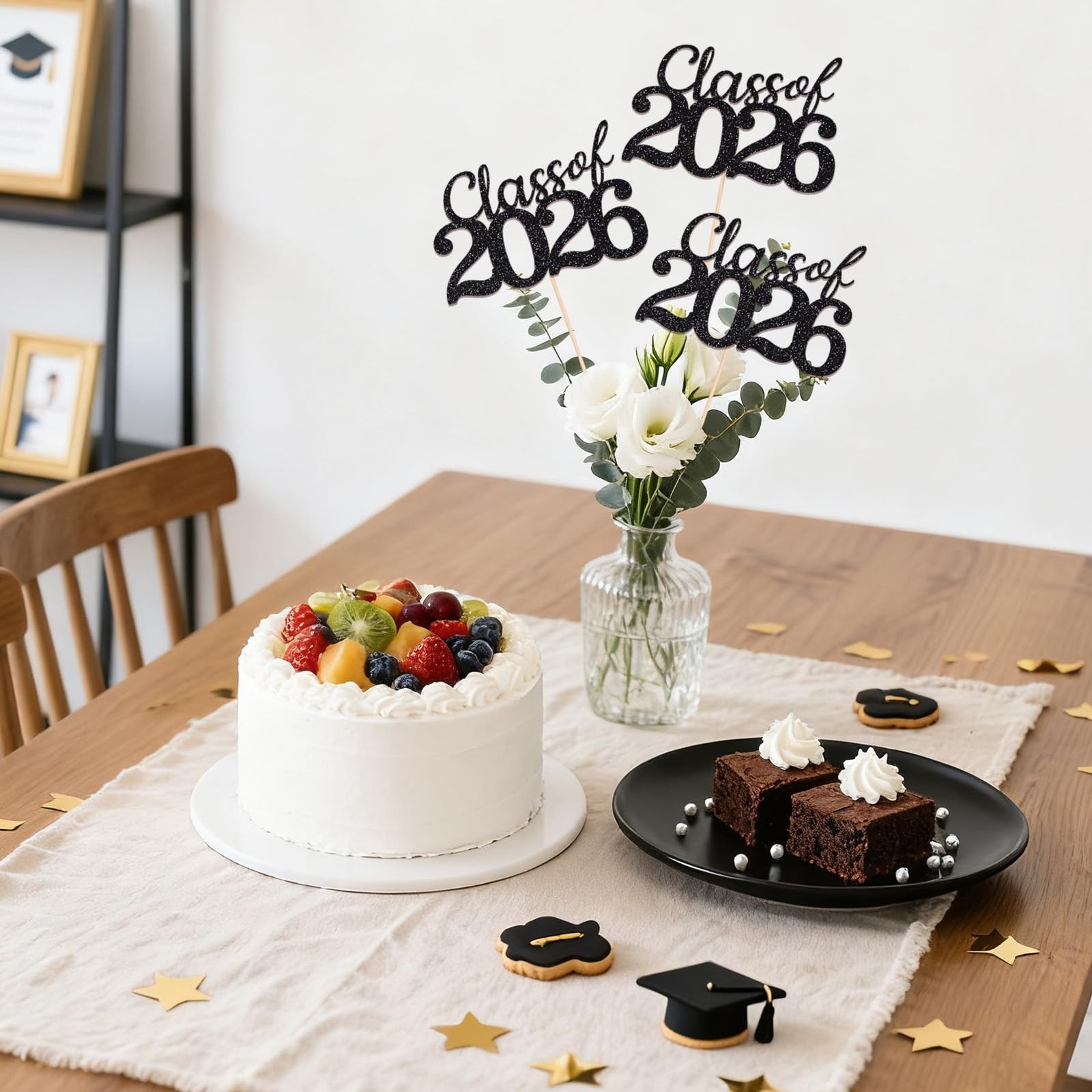 Class of 2026 Graduation Table Centerpieces Black Gold Party Decorations gallery