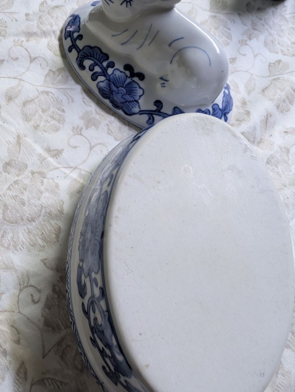 White & Blue Ceramic Rabbit Butter Dish gallery