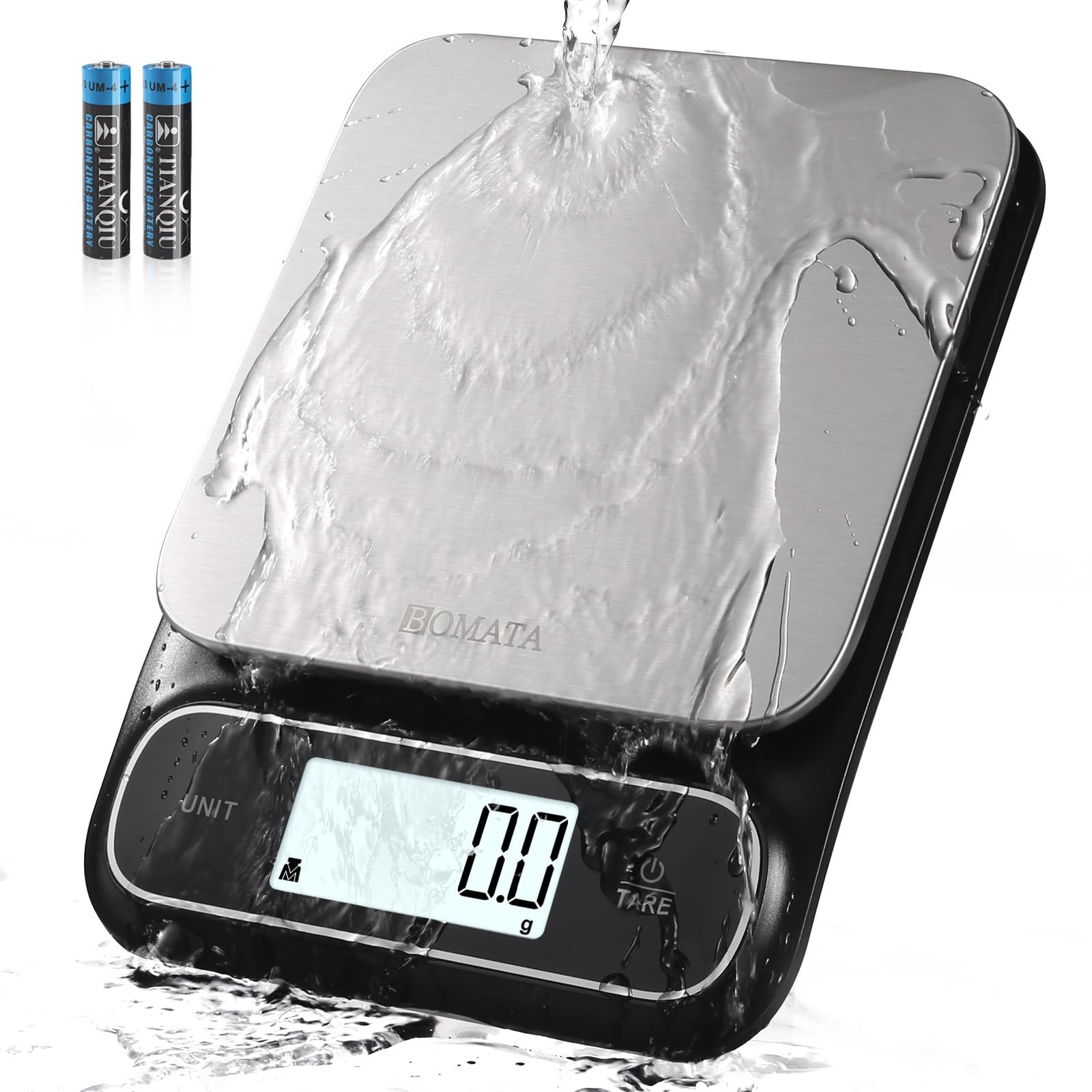 Waterproof Digital Kitchen Scale, 0.1g Precision, 11lbs Capacity, Stainless Stee gallery