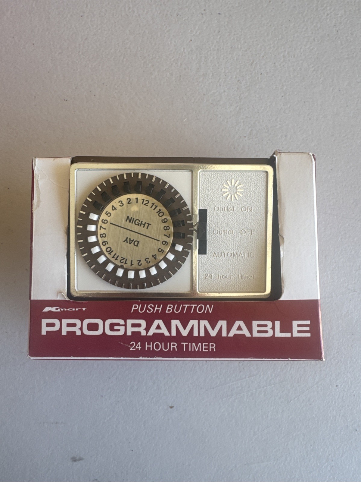 NEW 70's Vintage Kmart Push Button Automatic Programmable 24 Hour Timer Sealed gallery