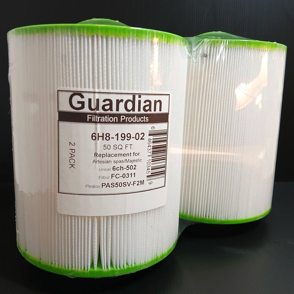Guardian 6H8-199-02 Artesian Spa Filter 2pk (Pleatco PAS50SV-F2M Unicel 6CH-502)