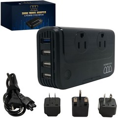 220V to 110V Step Down Voltage Converter 2-Outlet 4 USB Travel Adapter Converter
