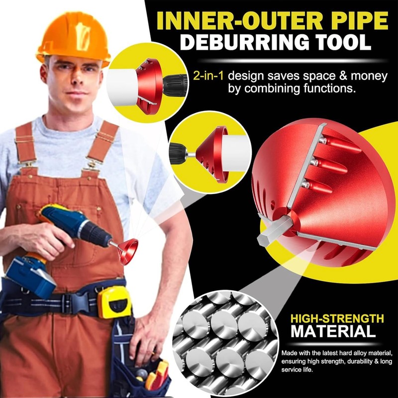 2 in-1 Inner-Outer Pipe Deburring, PVC Chamfer Tool for PVC CPVC ABS PP PE Pipes gallery