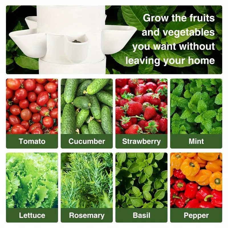 25-pot White Tower Garden Hydroponics Growing System Indoor Smart Garden system gallery
