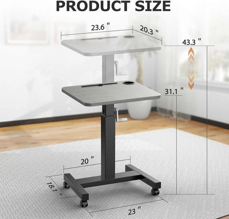 Mobile Standing Desk with Wheels, Elevating Table,Lift Desks for Home Office,Rol gallery