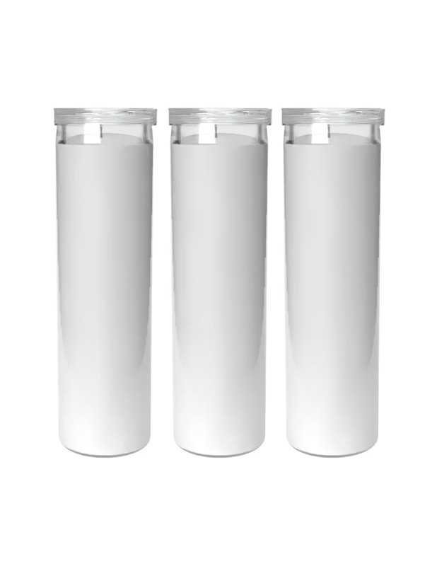 Bulk Prayer Candles - Unscented 2.5"x 8" Tall Container Candle - White, 12 PCS gallery