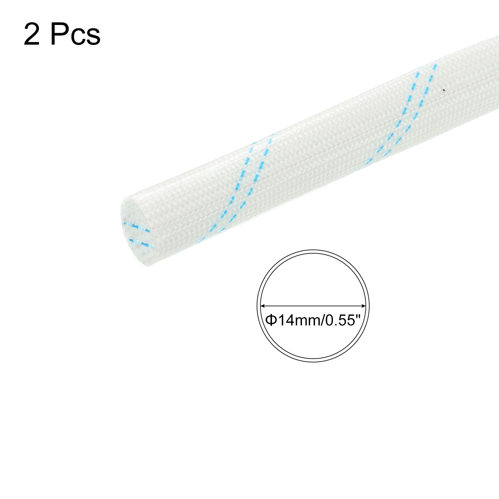 Fiberglass Tube Insulation Sleeve, 14mm/0.55" IDx1m/3.28ft, 2pcs gallery