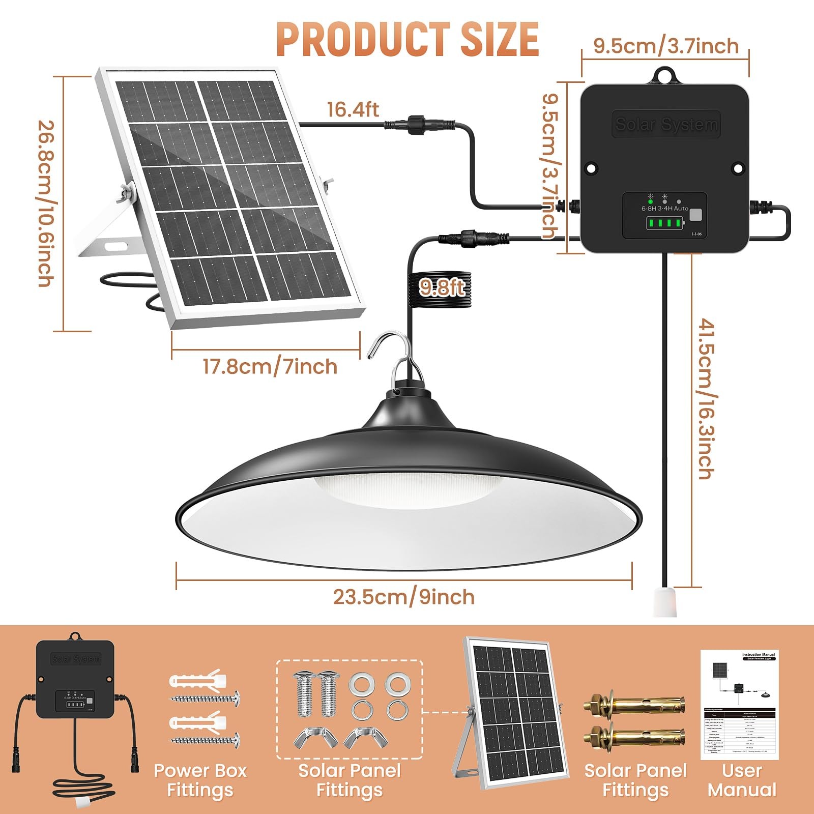 Solar Shed Light Indoor Outdoor, 2000LM Daytime Available Pendant Light with Pul gallery