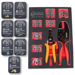TGR Interchangeable Ratcheting Terminal Crimper Set – 7 Die Sets Quick Black