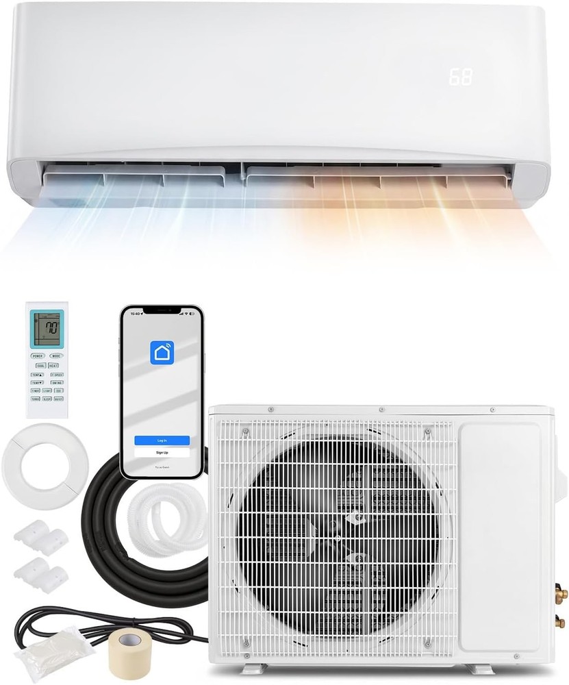 12000 BTU Mini Split AC/Heating System, Wall Air Conditioner & Heat Pump