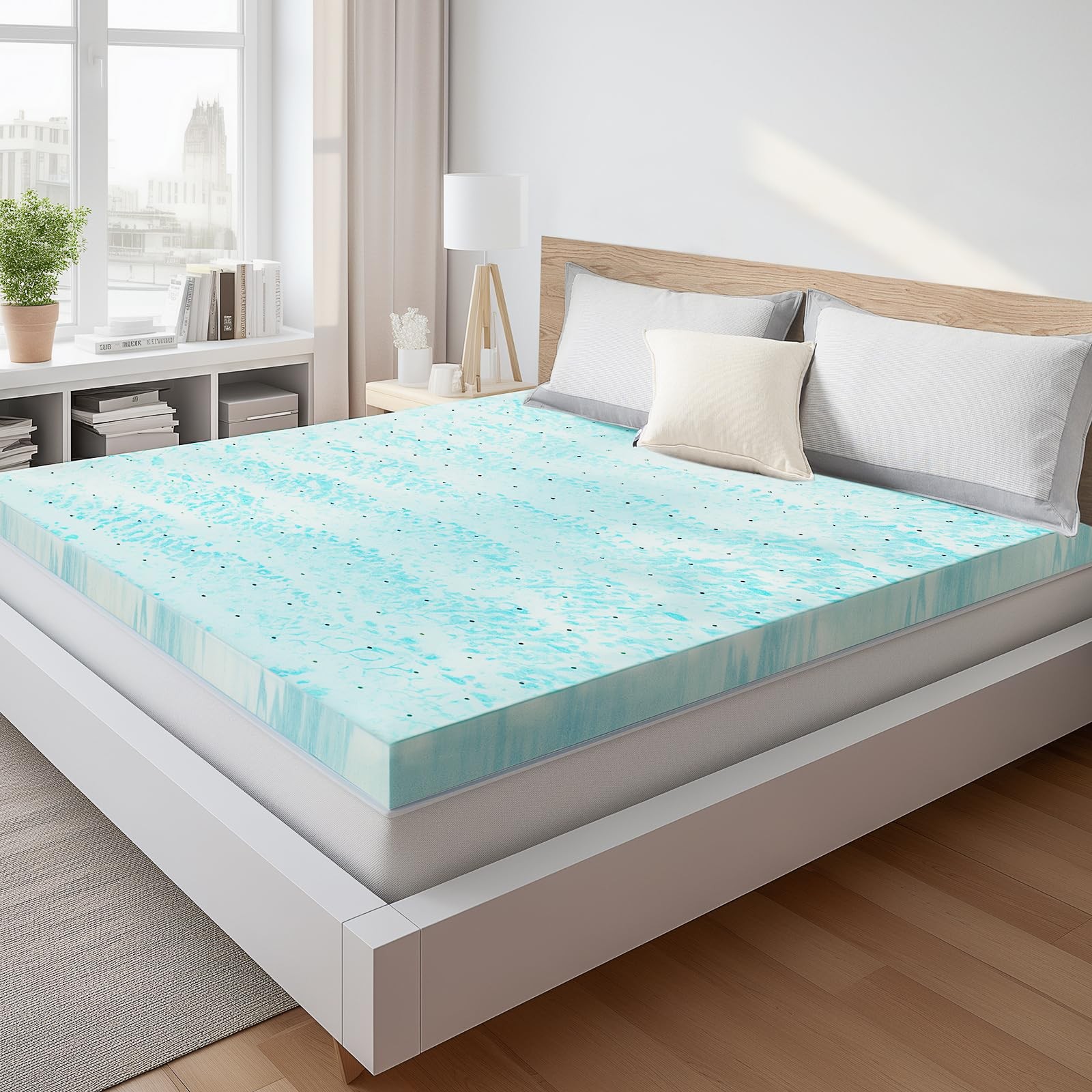 Sweetcrispy Mattress Topper Full, 4 Inch Thick Memory Foam Gel Infused Coolin... gallery