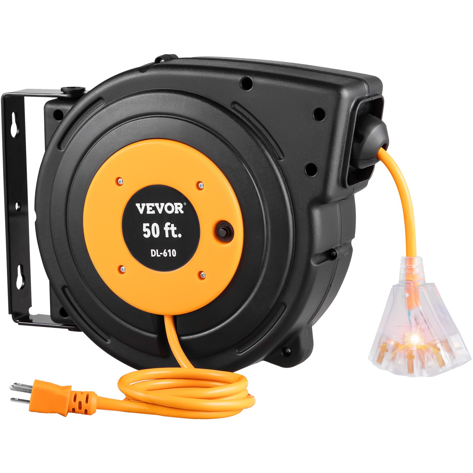 VEVOR Retractable Extension Cord Reel Power Cord Reel 50FT 14AWG/3C SJTOW gallery