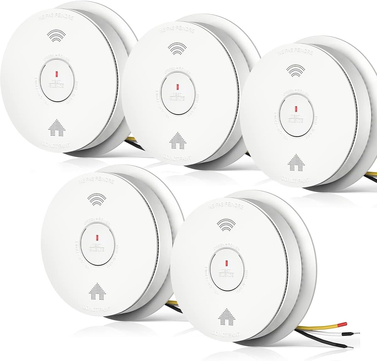 5 PACK SITERWELL Hardwired Smoke Alarm Carbon Monoxide Detector Interconnected gallery