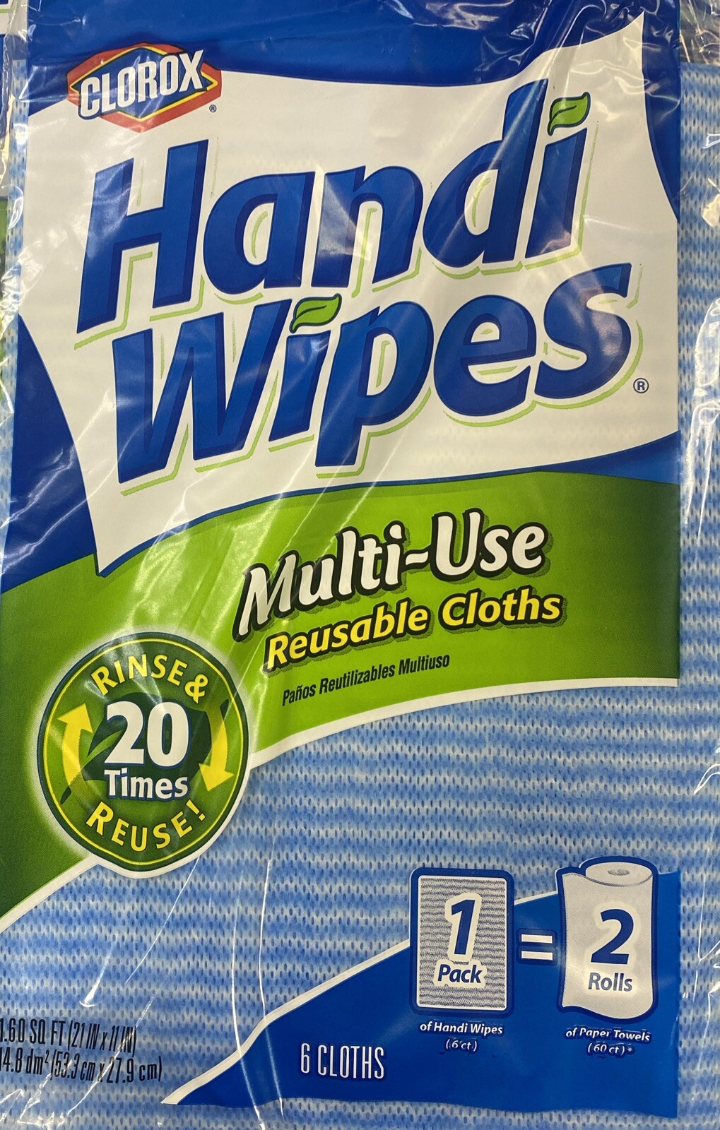 5 Packs- Handi Wipes Multi-Use Reusable Cleaning Cloths, 30 Cloths Total gallery