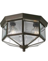 Progress Lighting P5788-20 Ceiling 3-Light Antique Bronze Beveled Glass 9-3/4″