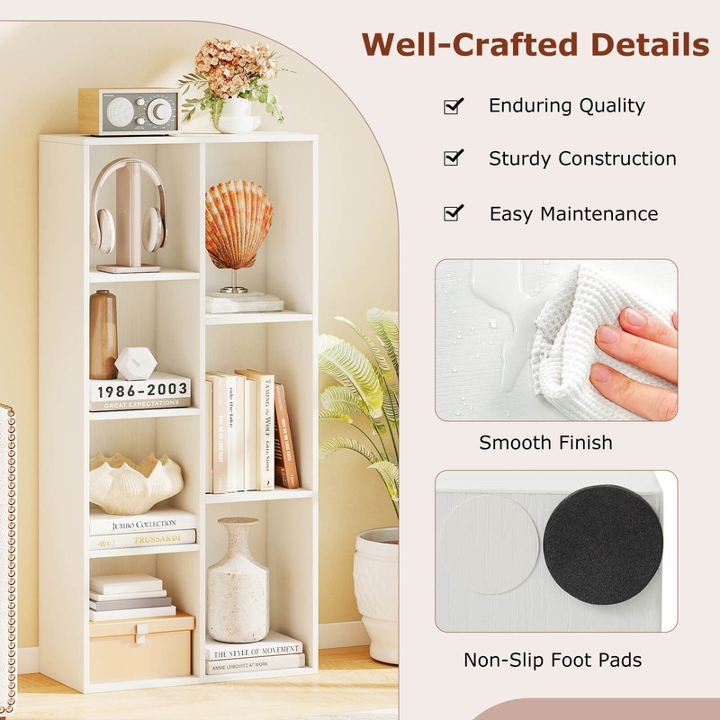 7-Cube Bookcase, Vertical or Horizontal Freestanding Bookshelf w/7 Compartments gallery