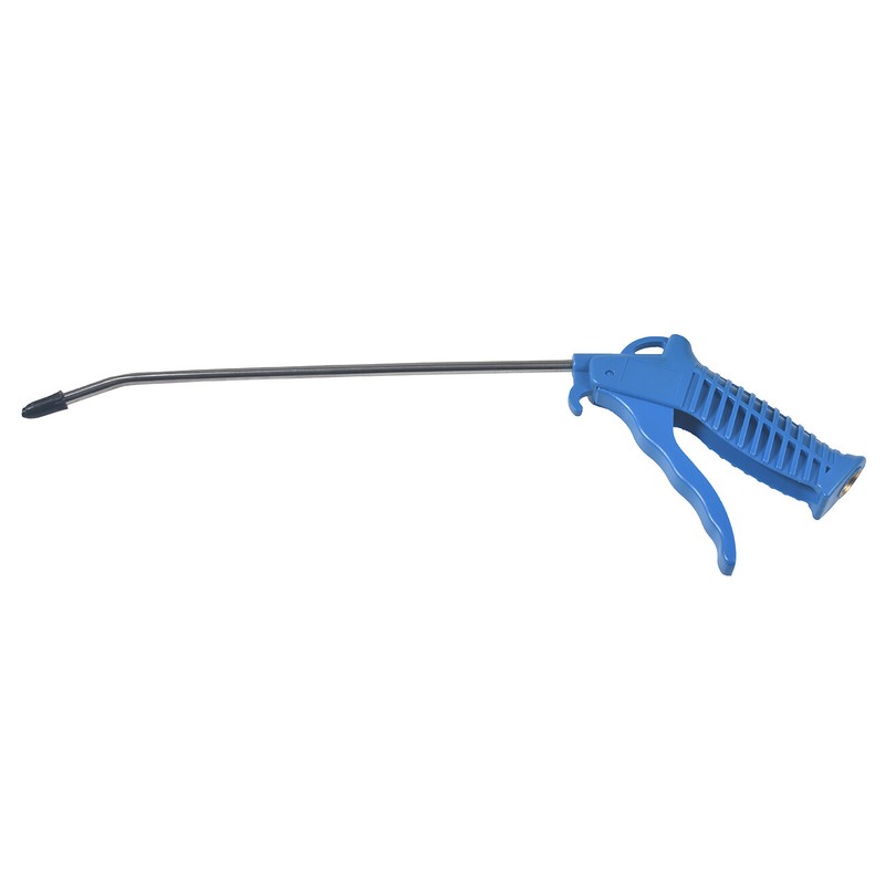 Blue 13'' Offset Tip Angle Nozzle Air Blow Gun with Pistol Grip Brass Pistol gallery