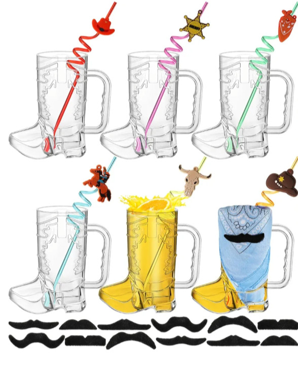 24 Piece Cowboy Mugs Party Set gallery
