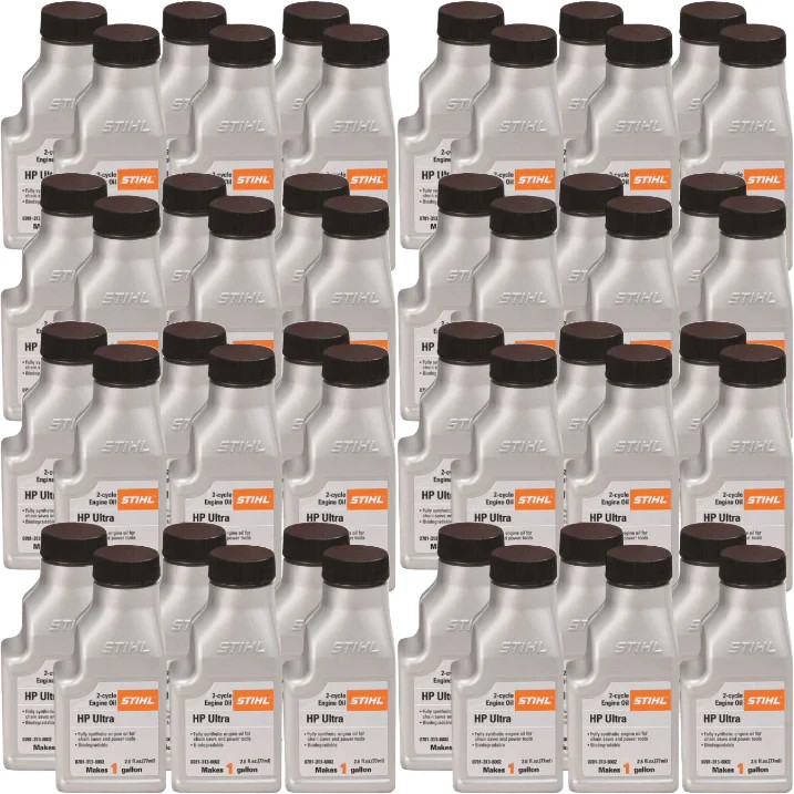 48 Pack - Genuine Stihl 2 Cycle HP Ultra Mixing Oil - 2.6oz 1 Gallon Mix Bottles gallery