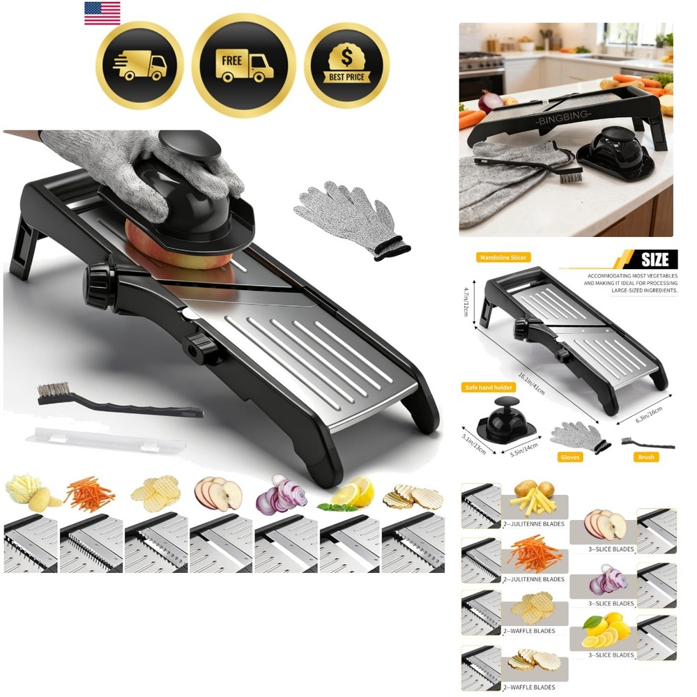 Vegetable Mandoline Slicer Adjustable Stainless Steel Food Slicer Kitchen