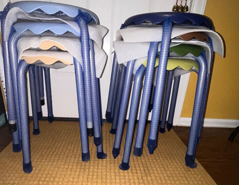 8 Pack ECR4Kids Classroom Daisy Stacking Stool Set Earth Tones Sturdy Strong gallery