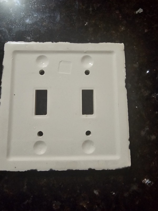 Hand painted Ceramic 2 Toggle Light Switch Cover Rose And Polka Dot gallery