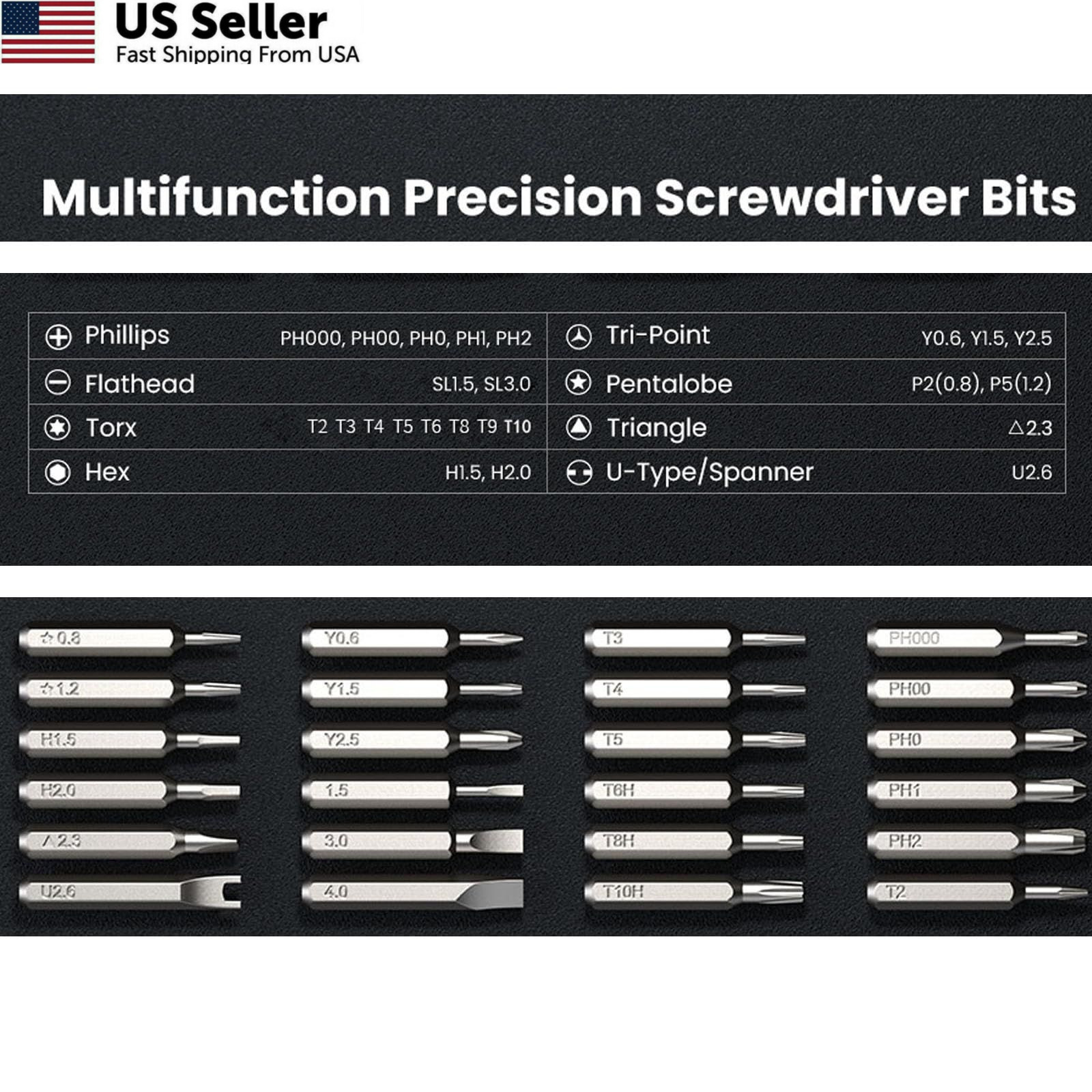 Card Holder 25-IN-1 Precision Small Screwdriver Set, Small, Silver, Black gallery