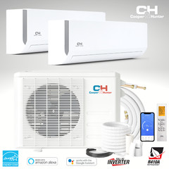 18000 BTU Dual 2 Zone Mini Split Heat Pump Air Conditioner 22.5 SEER 12000 12000