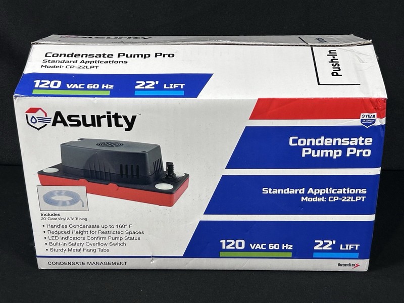 DiversiTech Asurity CP-22LPT Condensate Pump Pro 22’ Lift with Tubing gallery