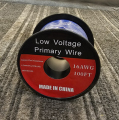 Low Voltage Primary Wire 16AWG 100FT Blue Copper Clad Aluminum