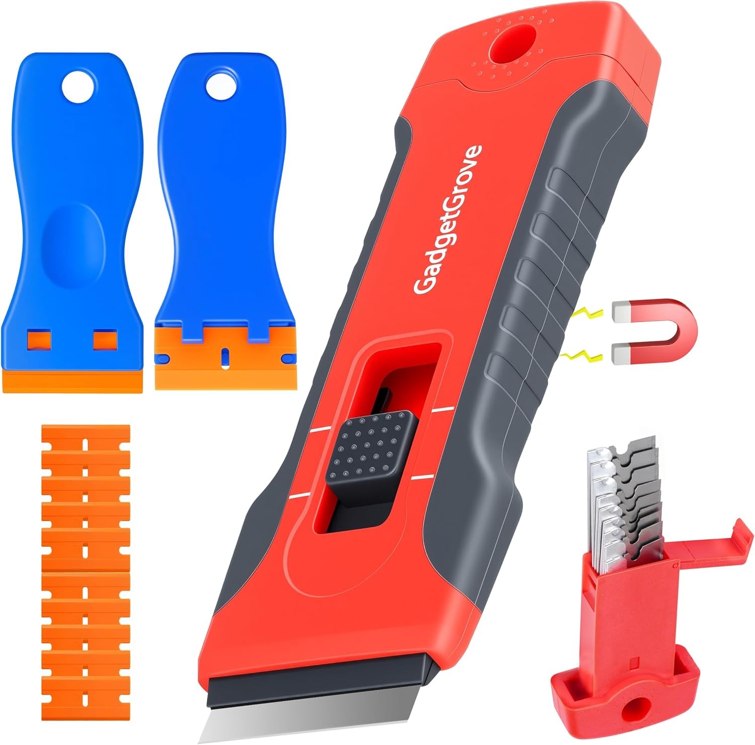 Razor Blade Scraper with 2 Pcs Plastic Scraper, Scraper Tool for Cooktop, Oven, gallery
