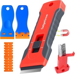 Razor Blade Scraper with 2 Pcs Plastic Scraper, Scraper Tool for Cooktop, Oven,