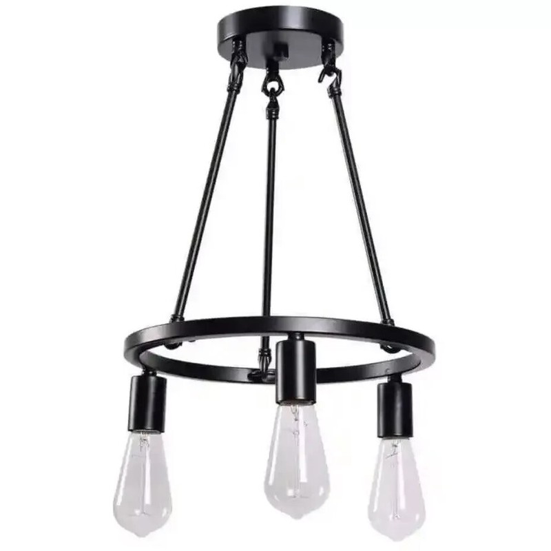 Hampton Bay Stratton 14 in. 3-Light Black Semi-Flush Mount *NEW IN BOX* gallery