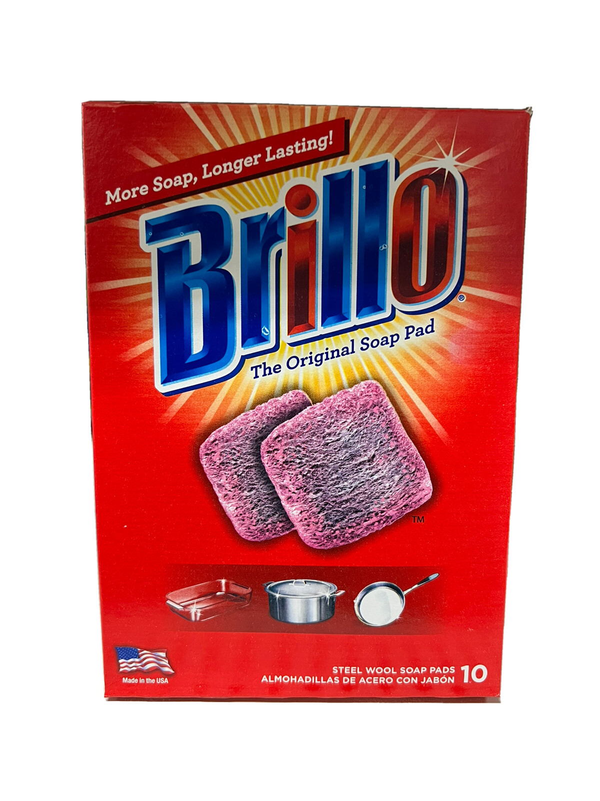 Brillo Steel Wool Soap Pads Long Lasting Lemon Scent Cleaning Lemon 10 Count gallery