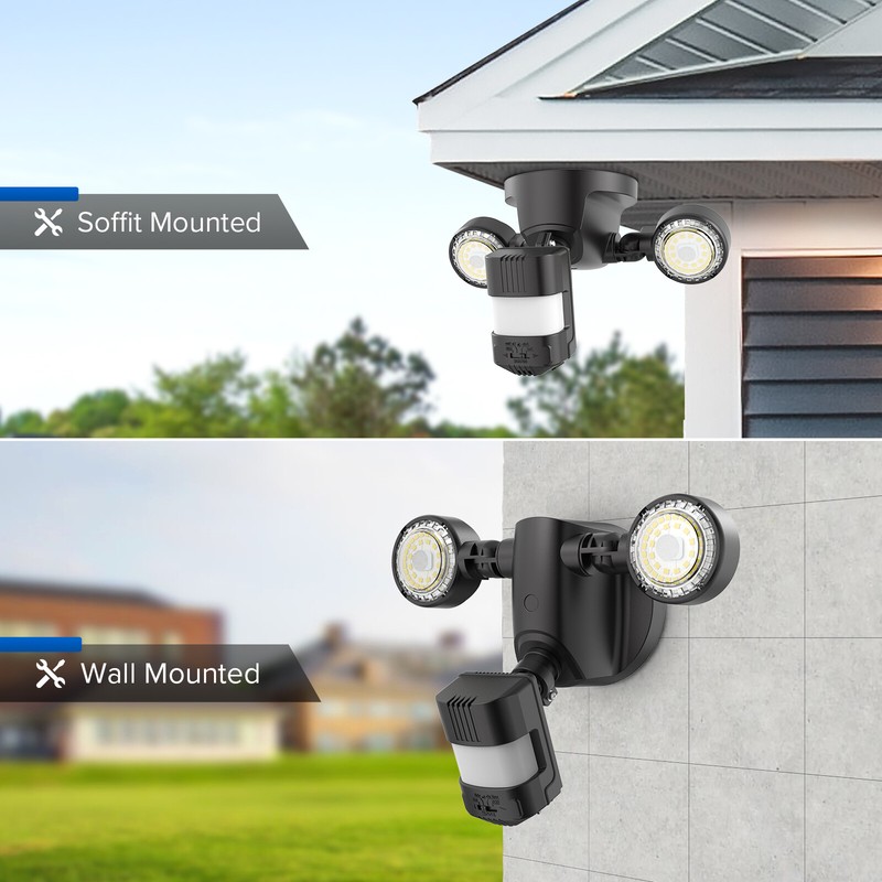 2Pack LED Motion Sensor Security Light 5000K 3000LM 25W Outdoor Night Floodlight gallery