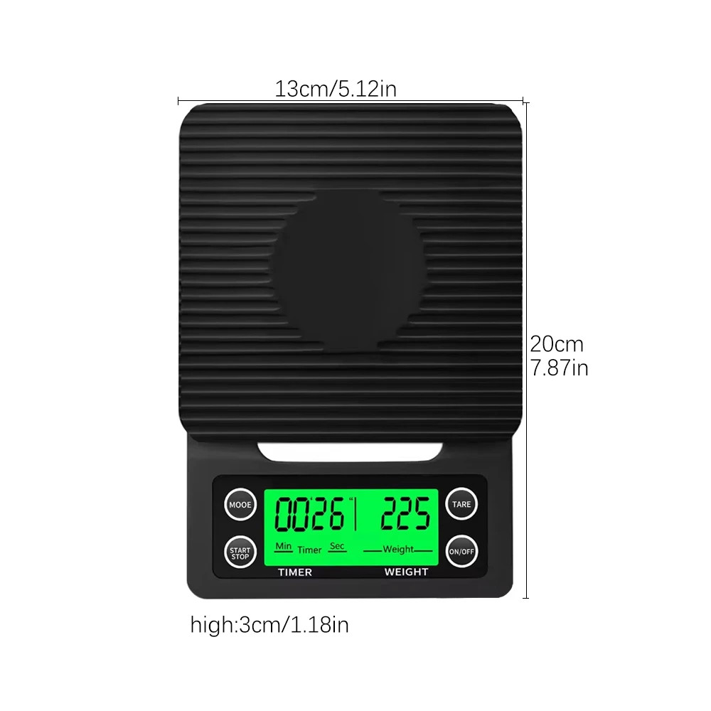 Kitchen Tools Coffee Scale with Timer Digital Multifunction Weighing Scale 3Kg/0