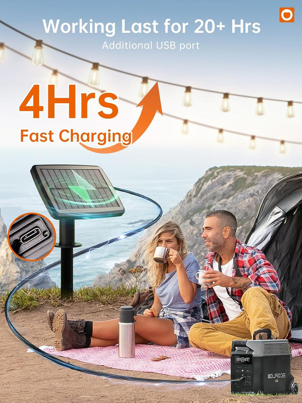 35FT Solar String Lights Outdoor, IP54 Waterproof Solar Powered with Remote & US gallery