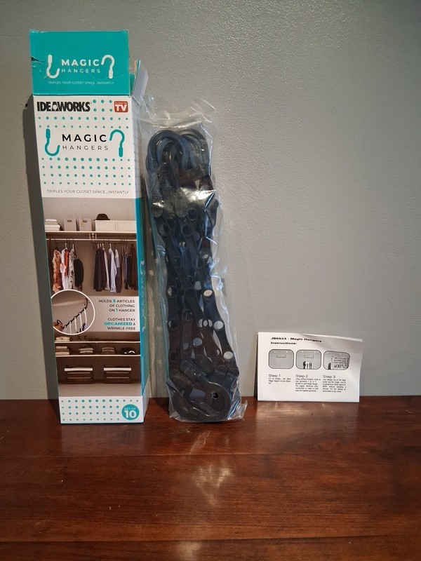 10 Pack Black Magic Space Saving Hangers,Premium Smart Hangers with 5 Holes gallery