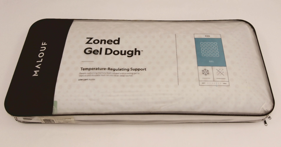 MALOUF Zoned Dough Gel-Infused Memory Foam Bed Pillow-King size gallery