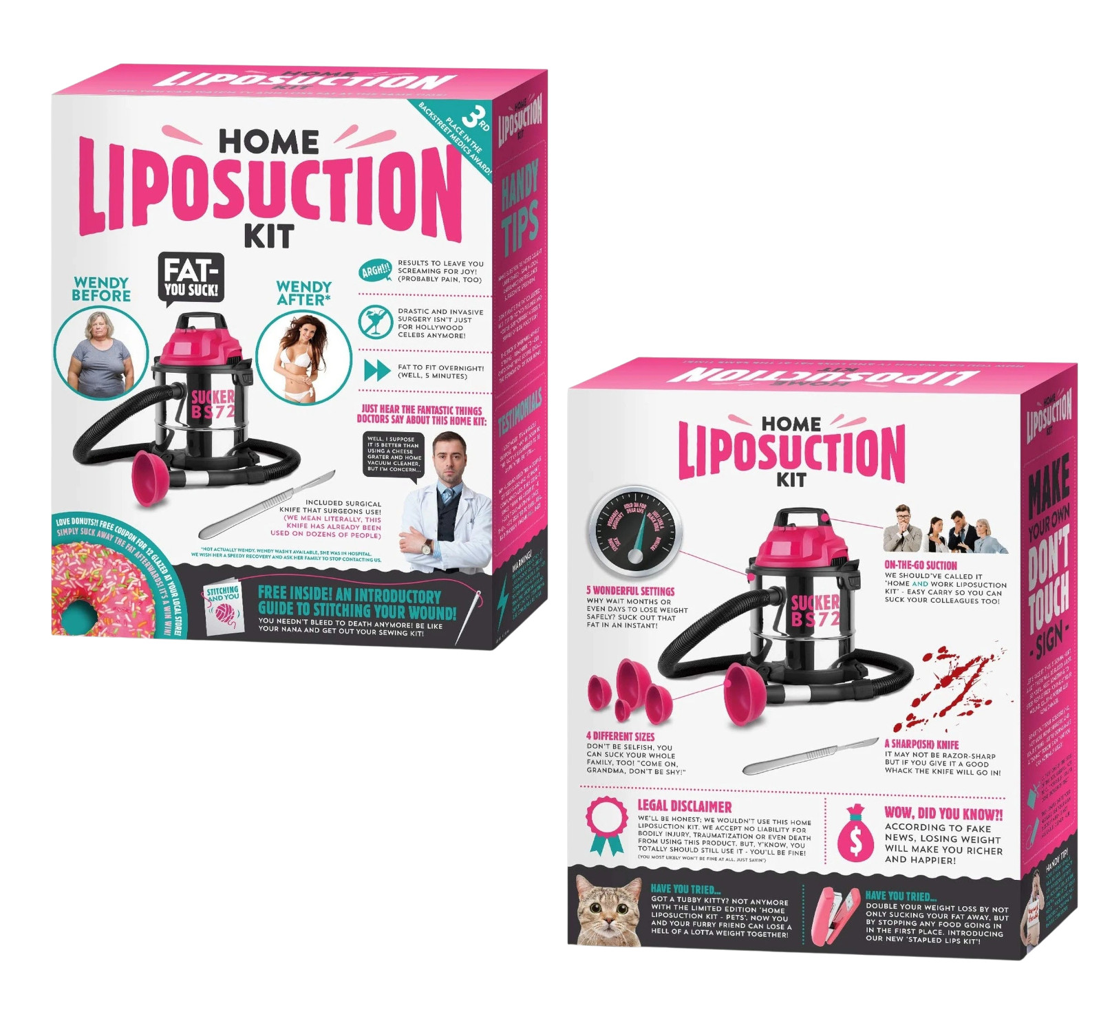 Joke (Prank) Fake Gift Box - The Home Liposuction Kit (11" x 3" x 9" Assembled) gallery