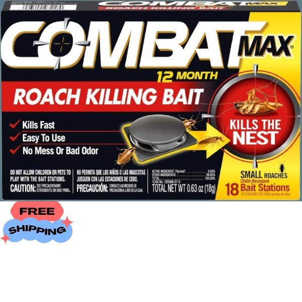 Combat Max 12Month Roach Killing BaitSmall Roach BaitStation Child-Resistant new gallery
