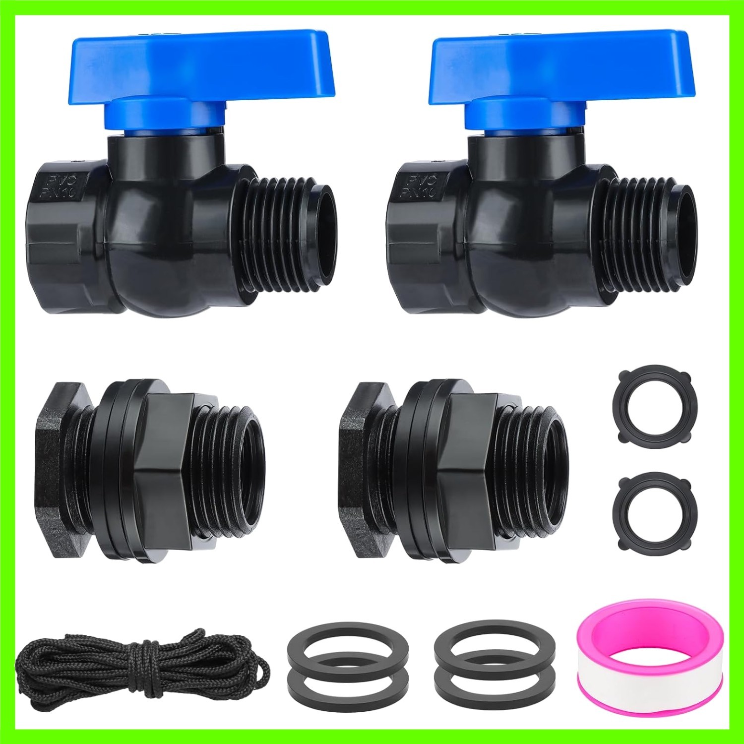 PVC Rain Barrel Spigot Kit 3/4" GHT Garden Diverter Kit With Bulkhead Fitting... gallery