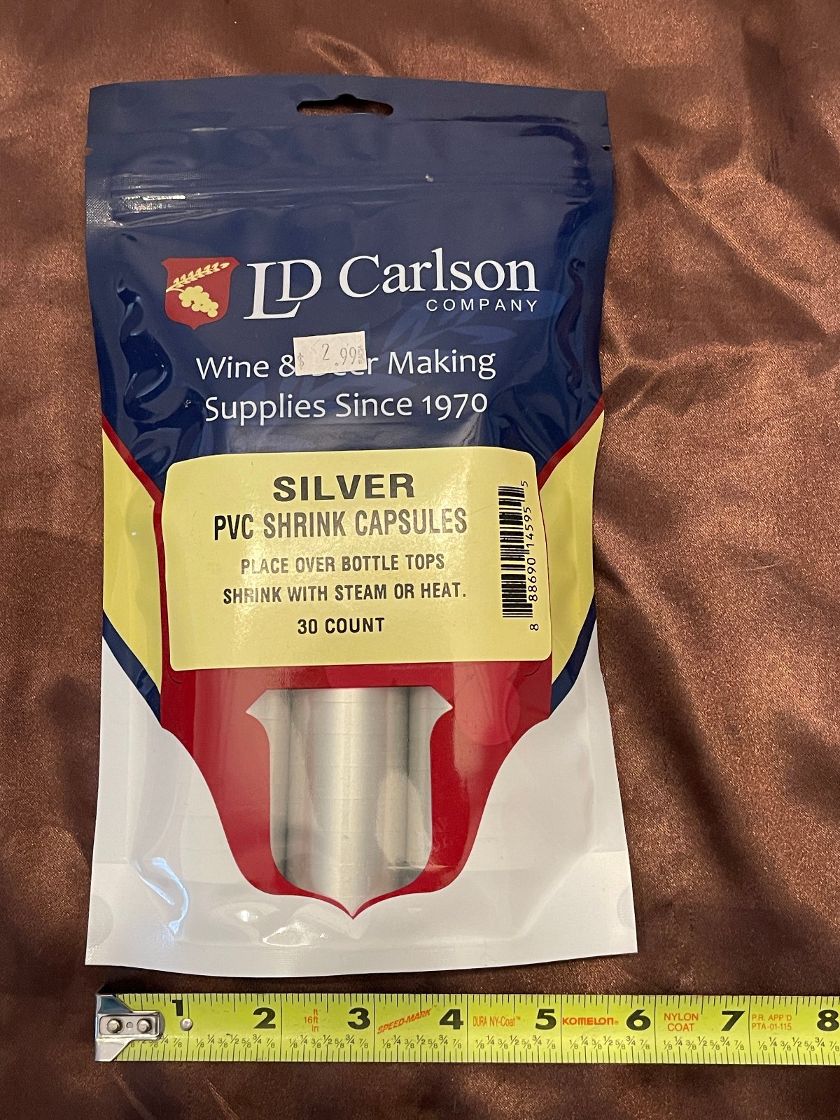 Silver PVC Heat Shrink Capsules Wine Bottle Closures 30 count LD Carlson gallery