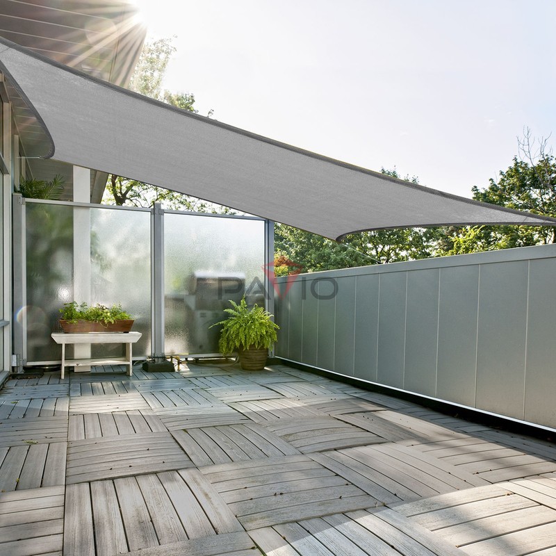 Gray Sun Shade Sail Cover Permeable Mesh Outdoor Sunlight Blockage Comfortable gallery