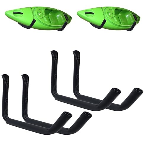 4 Pack Kayak Wall Mount Rack, Heavy Duty 120 LBS 15"-4Pack-Wall Mount Black gallery