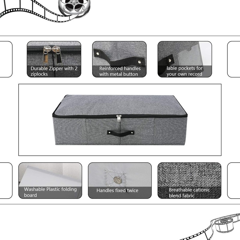 Foldable Under Bed Storage Bins, 2-Pack Organizers for Clothes & Quilts gallery