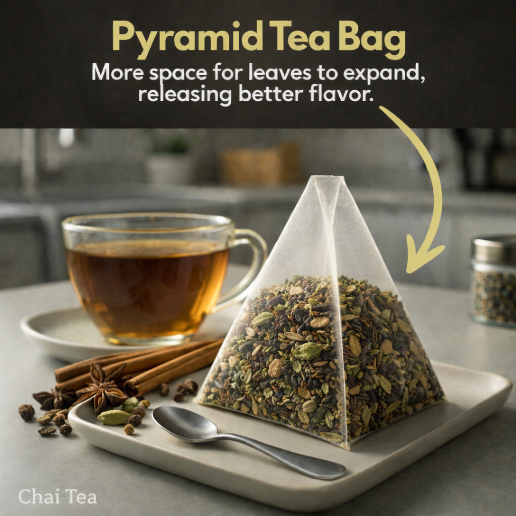 Organic Chai Tea Bags - 100 Count (Plant-Based Pyramid Tea Bags) gallery