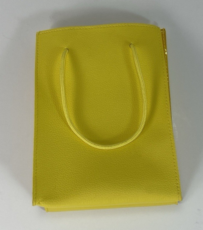 BED BATH & BEYOND Small Reusable TOTE BAG Yellow Polyvinyl Chloride 7.5/8x5.5/8 gallery