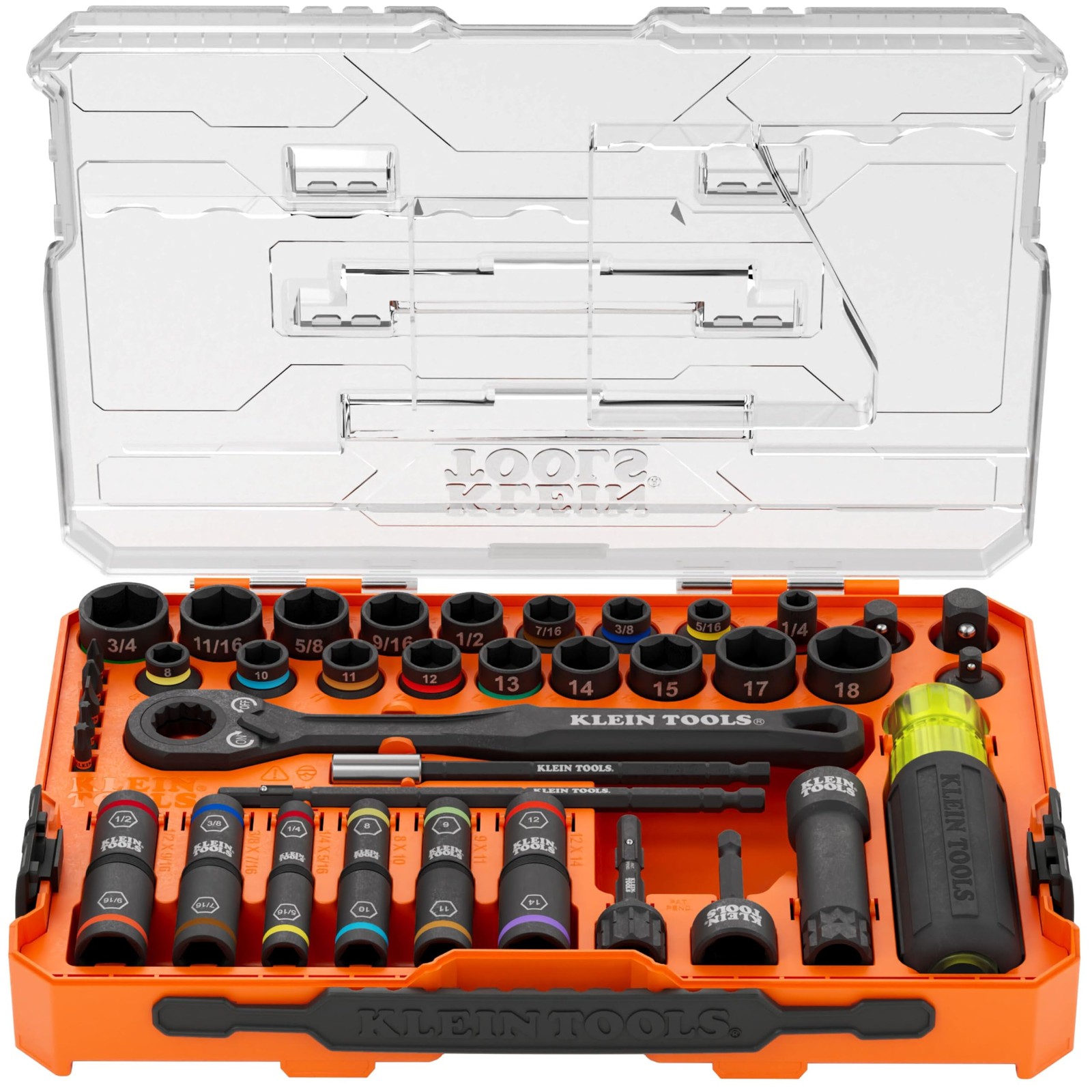 Klein 65500KNECT KNECT Complete Impact Pass Through and Flip Socket Set, 39PC gallery